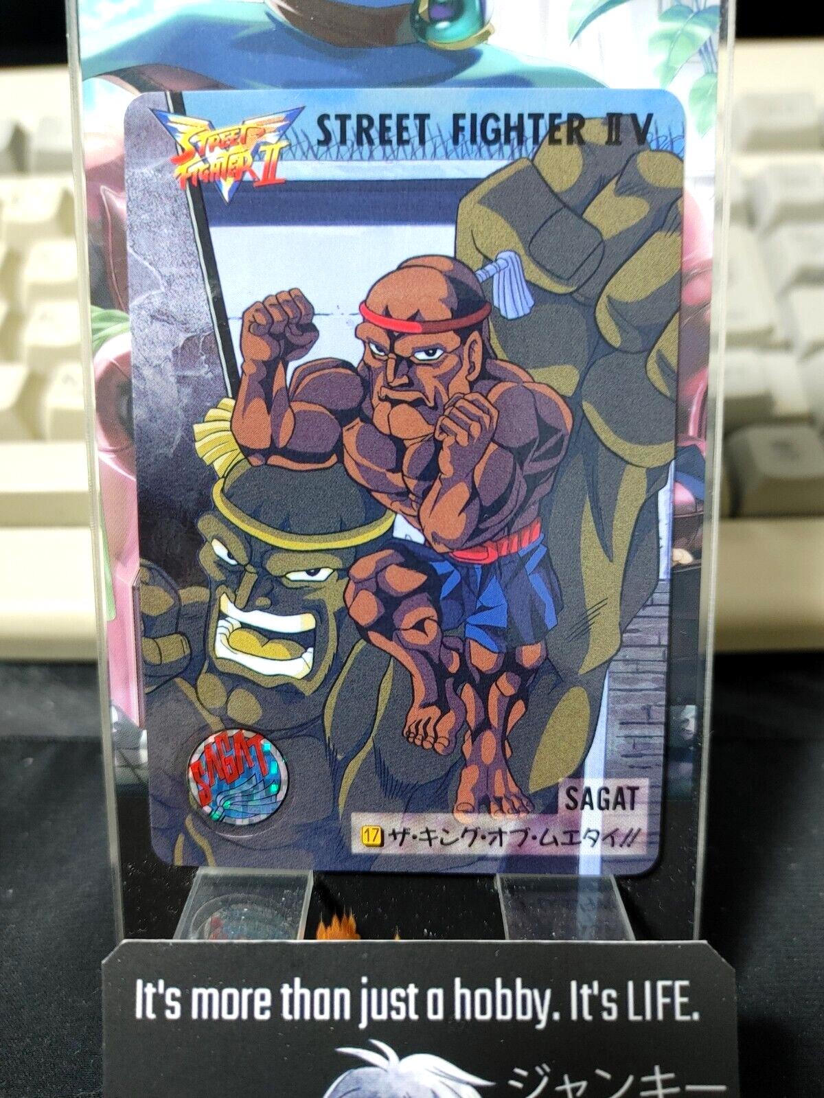 Street Fighter II V Bandai Sagat Carddass Card 17 Japanese Vintage Japan