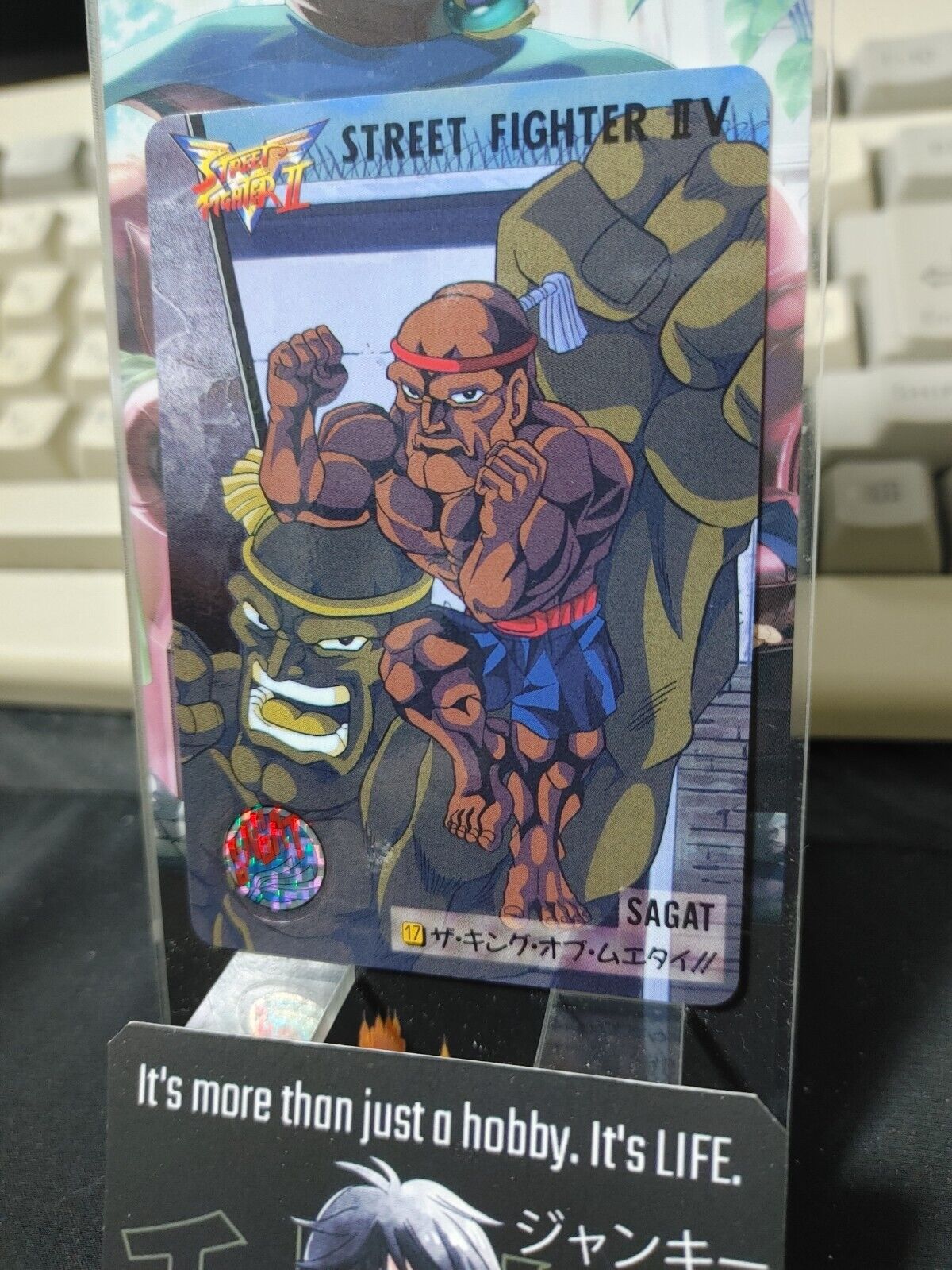 Street Fighter II V Bandai Sagat Carddass Card 17 Japanese Vintage Japan