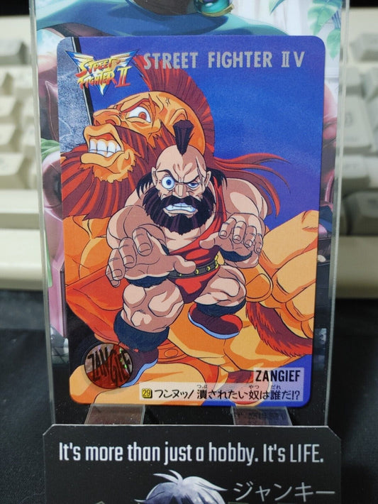 Street Fighter II V Bandai Zangief Carddass Card 29 Vintage Japan