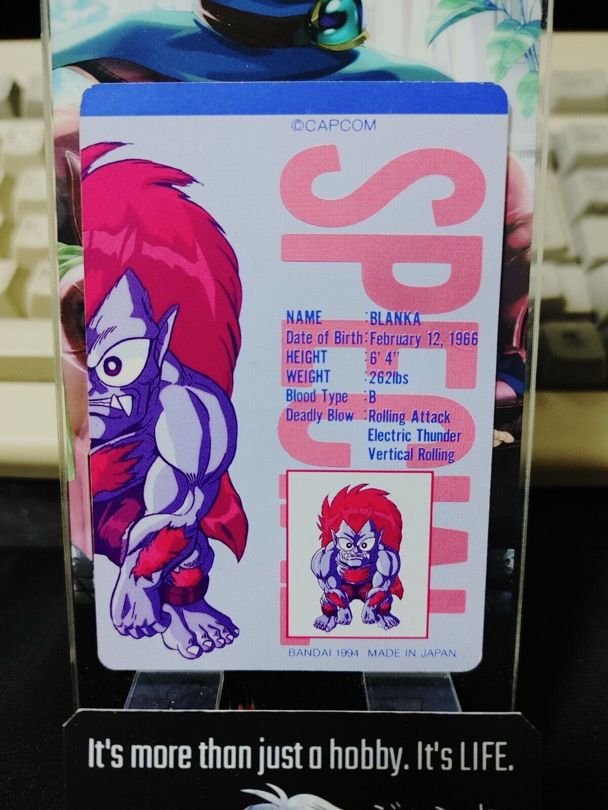 Super Street Fighter II Bandai Blanka Carddass Card 11 Vintage Japan