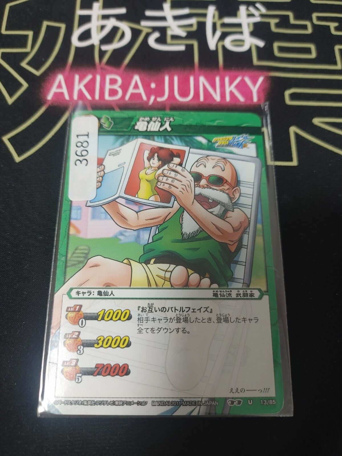 Dragon Ball Z Bandai Carddass Card Roshi 13/85 Japanese Retro Japan