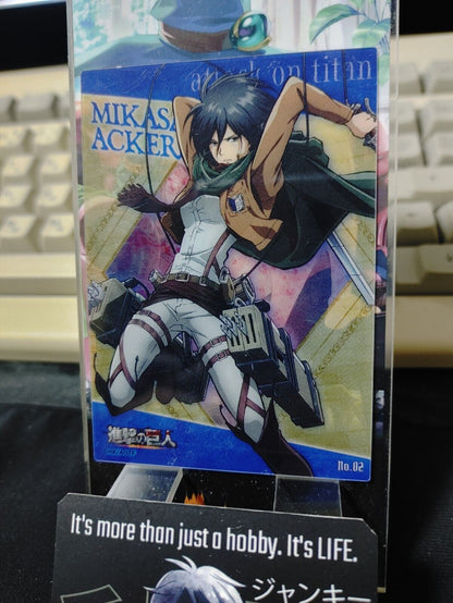 Attack on Titan Card Mikasa 02 Clear Collectible Release AoT JAPAN