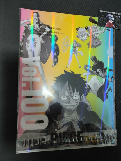 Anime One Piece Animation Vol. 100 Luffy Holo Design File Set Japan Limited