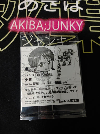 One Piece Anime Nami Sticker Seal Card SW4-15 SR Collectible JAPAN
