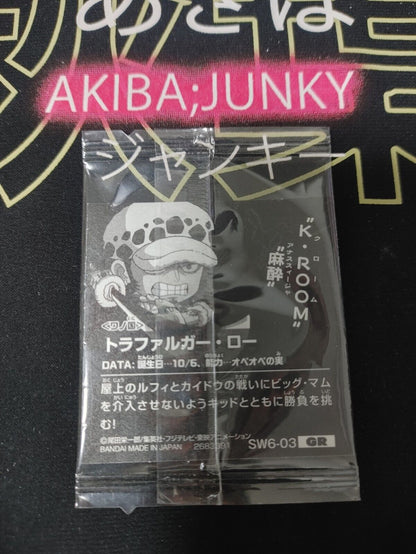 One Piece Anime Trafalgar Law Sticker Seal Card SW6-03 GR Collectible JAPAN