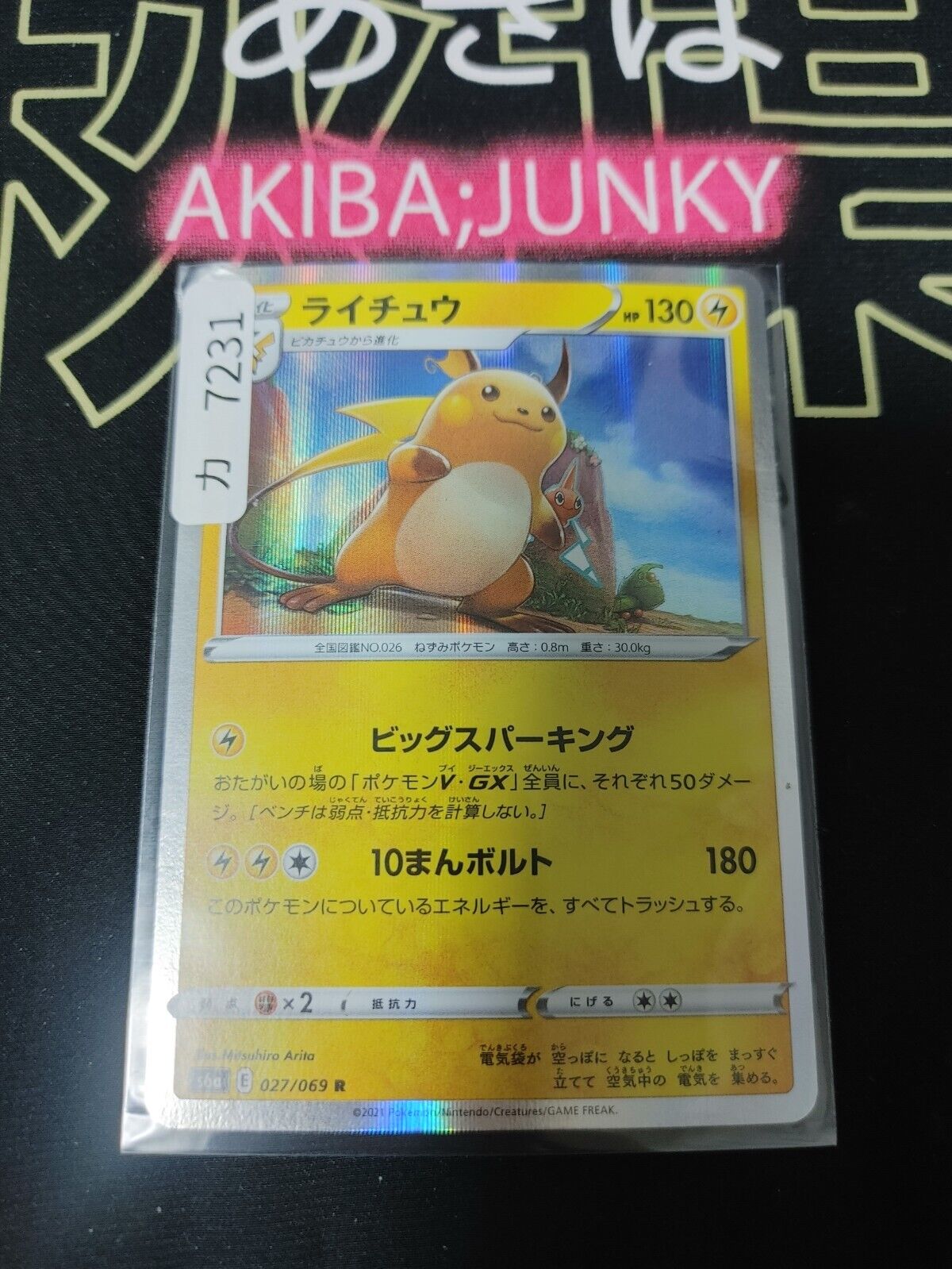 Pokemon Raichu S6a 027/069 R Card Japanese JAPAN Release
