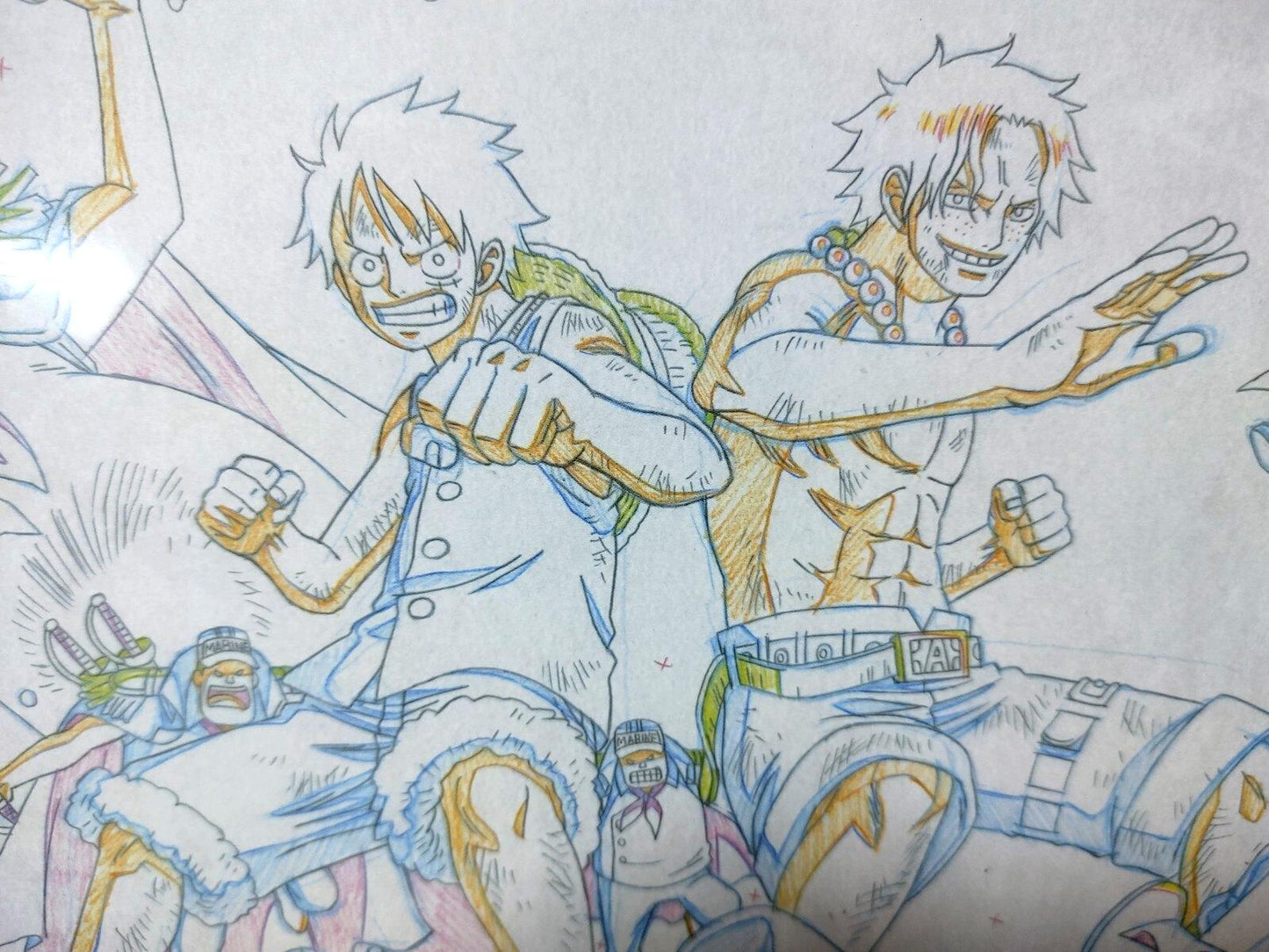 One Piece Cel Print Luffy Ace  Anime B Animation JAPAN