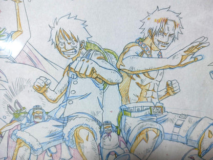 One Piece Cel Print Luffy Ace  Anime B Animation JAPAN