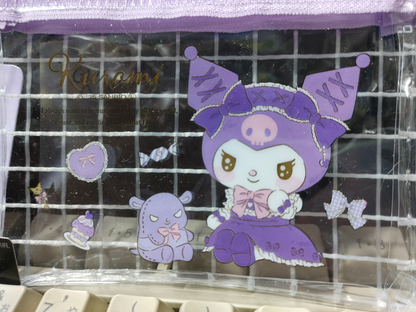 Hello Kitty Sanrio Kuromi Mesh Case Holder Accessory Kawaii Purple JAPAN