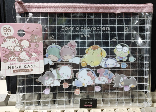 Hello Kitty Sanrio Mesh Case Holder Accessory Kawaii Pink JAPAN