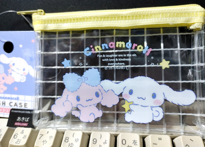 Hello Kitty Sanrio Cinnamoroll Mesh Case Holder Accessory Kawaii Yellow JAPAN