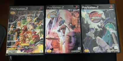 PS2 PlayStation Capcom Japan Darkstalkers Marvel vs Capcom SNK Fighting Game Lot