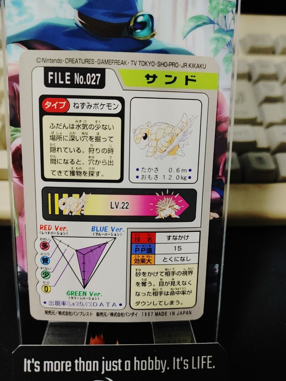 Pokemon Bandai Sandshrew Card #027 Japanese Retro Japan Rare Item