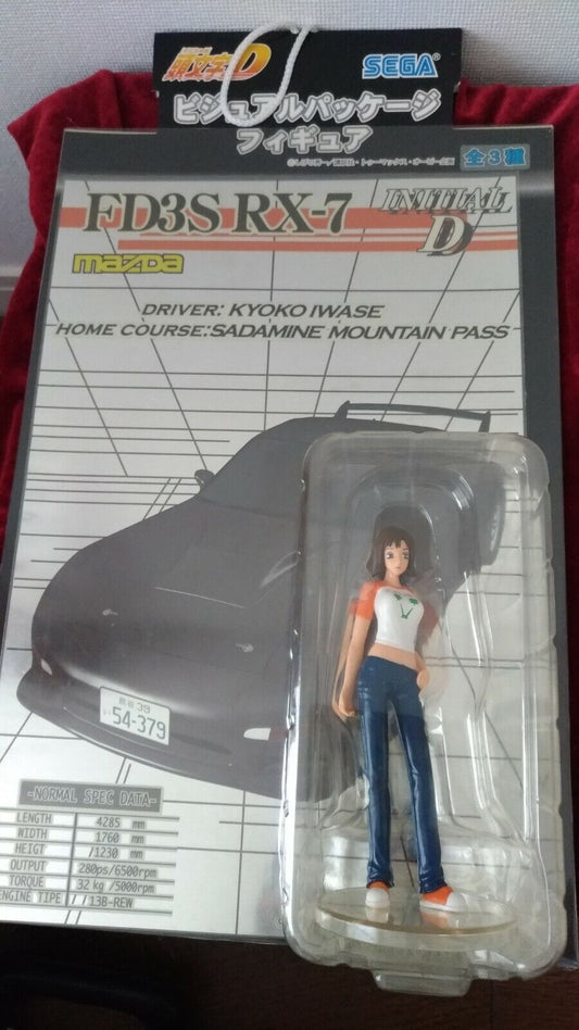 Initial D Visual Package Figure Sega Prize Mazda RX-7 Kyoko Iwase Japan RARE