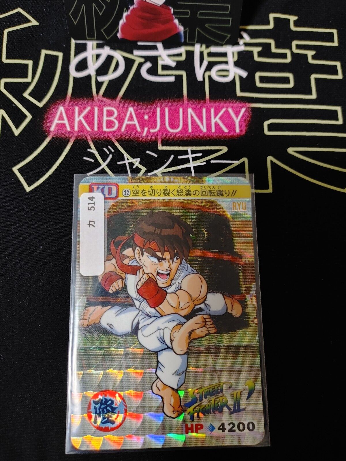 Street Fighter II Bandai Ryu Carddass Card #22 Japanese Vintage Japan HOLO