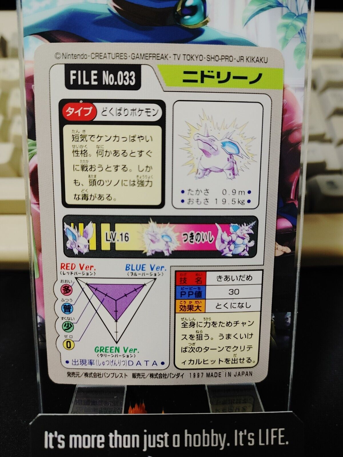 Pokemon Bandai Nidorino Card #033 Japanese Retro Japan Rare Item