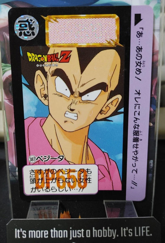 Dragon Ball Z Bandai Carddass Card Vegeta #387 Japanese Retro Vintage TCG Japan