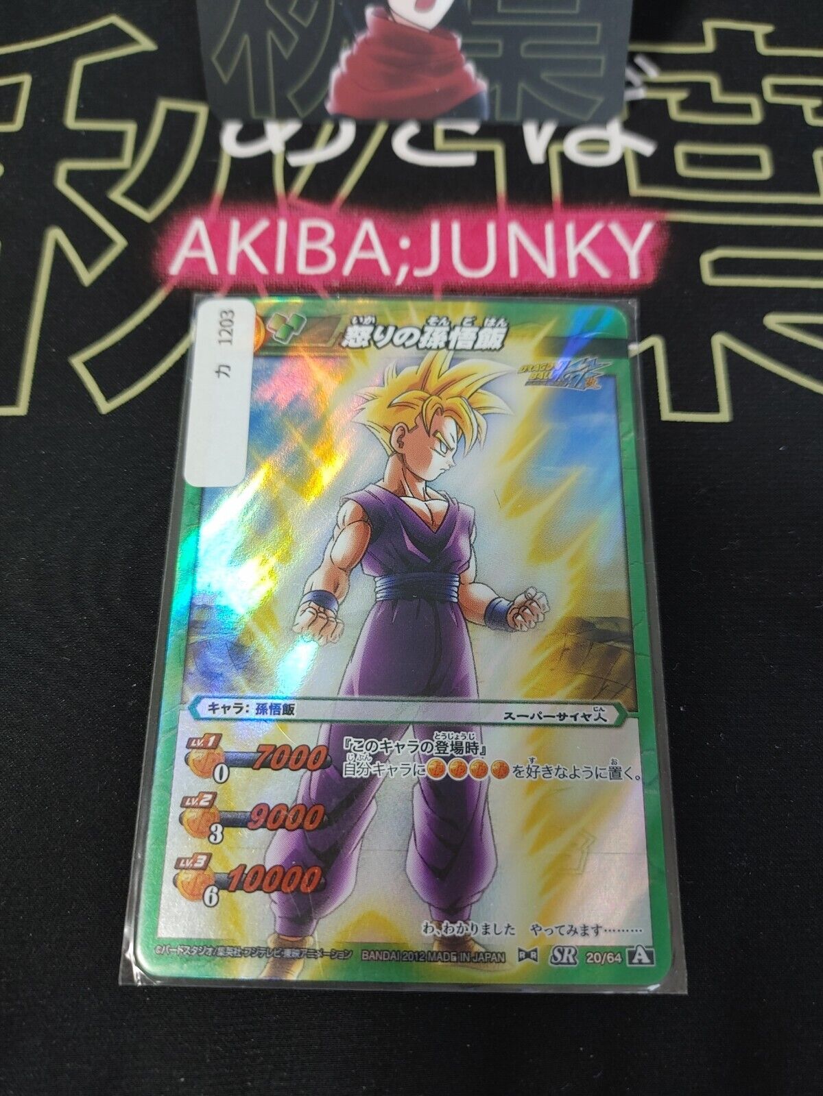 Dragon Ball Z Bandai Carddass Miracle Battle Foil Gohan 20/64 SR Japan Vintage