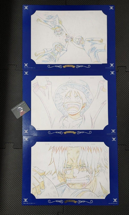 Anime One Piece Animation Cel Print Design Memorial Log 3x LOT Japan Limited