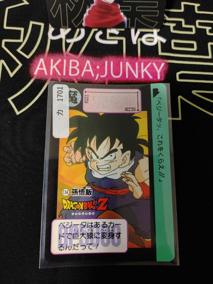 Dragon Ball Z Bandai Carddass Card Gohan #134 Japanese Retro Vintage Japan