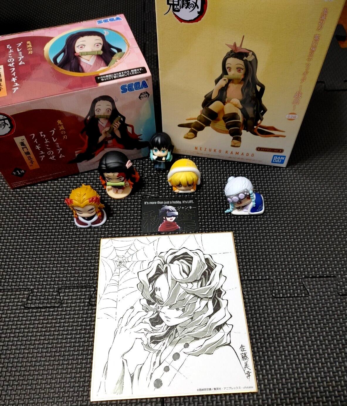 Demon Slayer Figures Nezuko Zenitsu Art Panel Kimetsu no Yaiba Goods LOT JAPAN