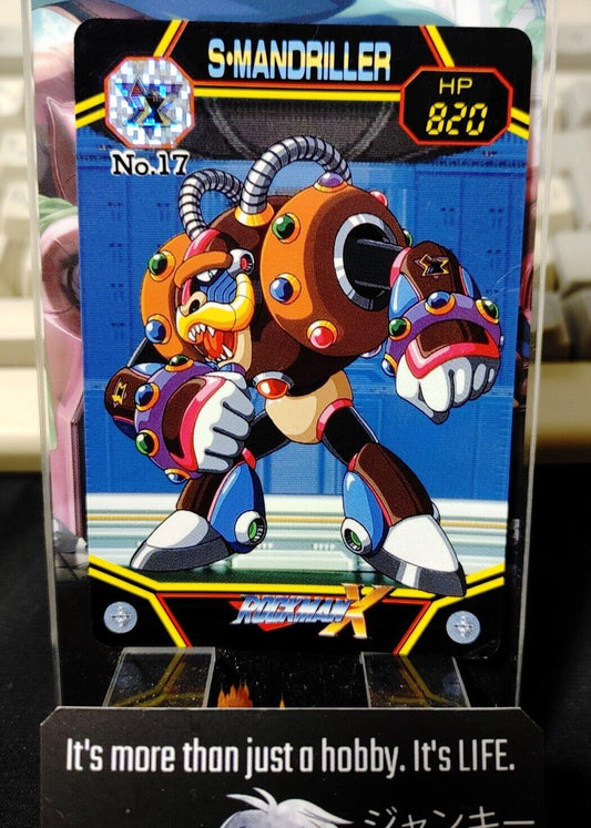 Rockman X Megaman X Bandai S MANDRILLER Carddass Card #17 Vintage Capcom Japan