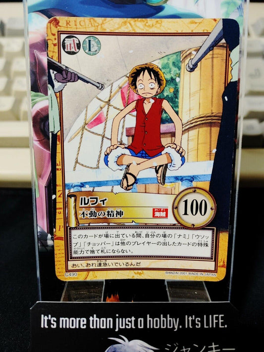 One Piece Bandai Carddass Card Luffy C490 Japanese Retro Vintage TCG Japan