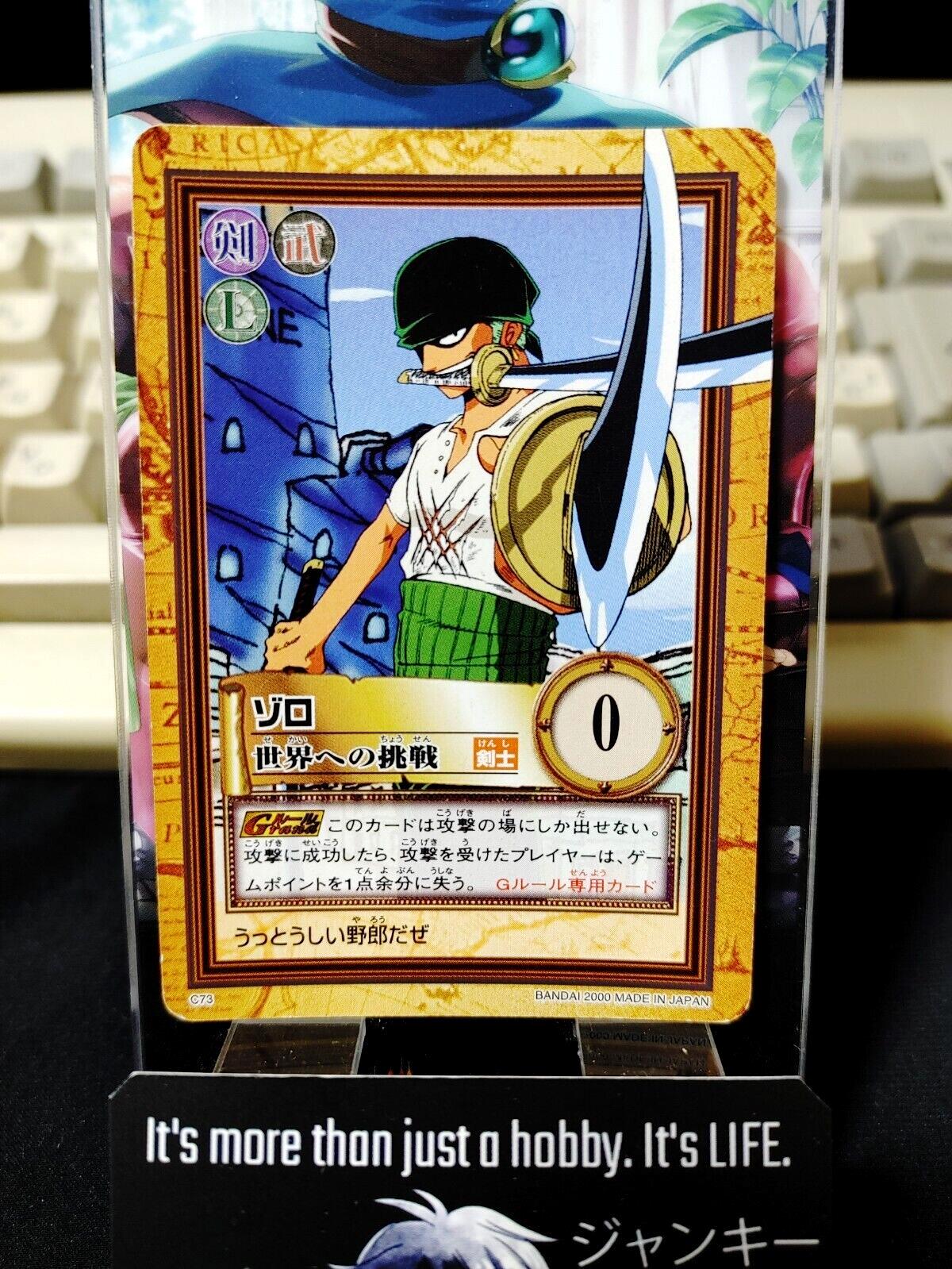 One Piece Bandai Carddass Card Zoro C73 Japanese Retro Vintage Japan