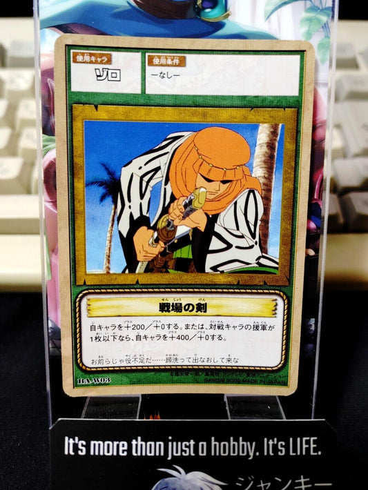 One Piece Bandai Carddass Card Zoro BA-W03 Japanese Retro Vintage Japan