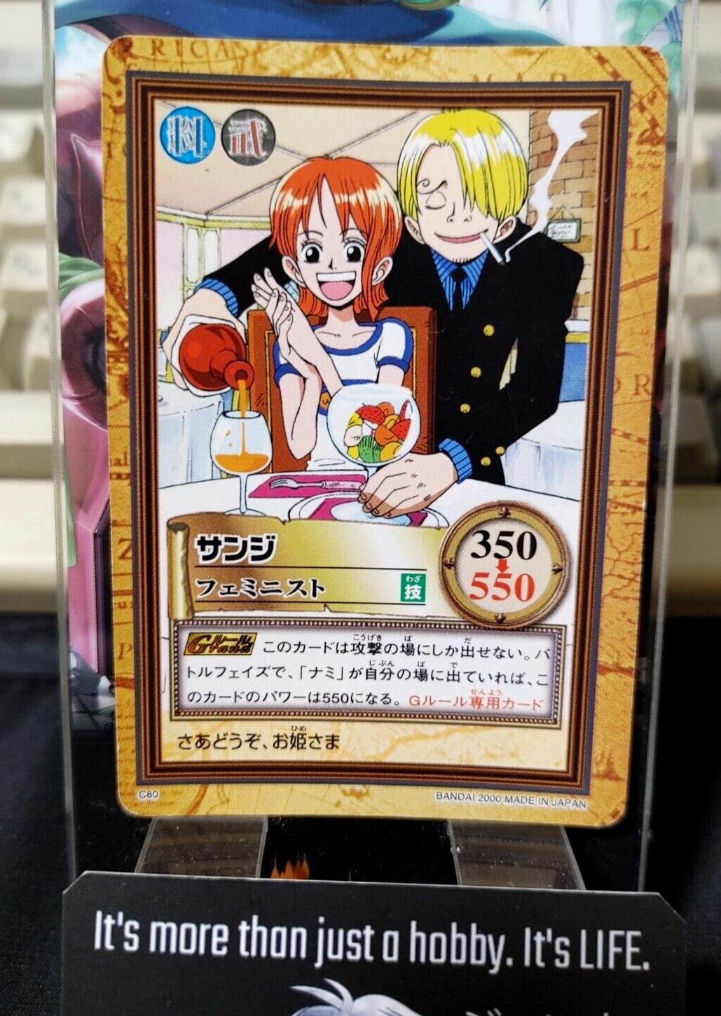 One Piece Bandai Carddass Card Sanji Nami C80 Japanese Retro Vintage Japan